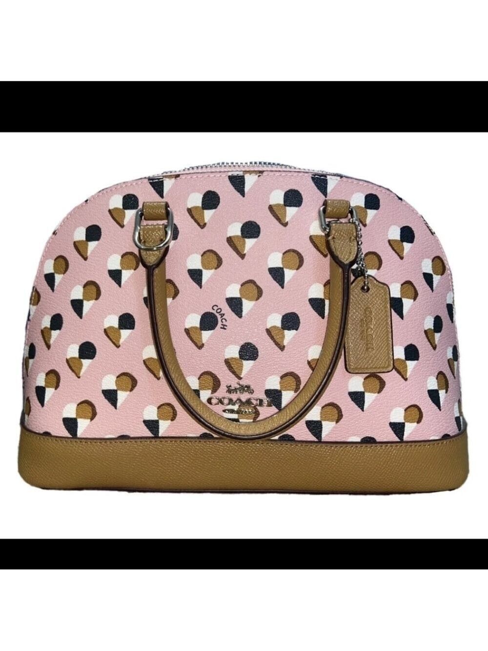 COACH MINI SIERRA CHECKERED HEART DESIGN LIKE NEW SACHEL BAG